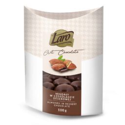 Migdały w czekoladzie deserowej w opakowaniu typu łódeczka