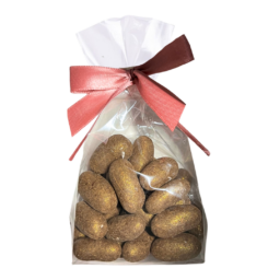 Skorki pomarańczy w czekoladzie deserowej w foliowej saszetce z kokardą