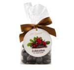 Żurawina w czekoladzie deserowej w foliowej saszetce z kokardą