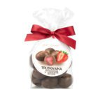 Truskawki liofilizowane w czekoladzie mlecznej w foliowej saszetce z kokardą