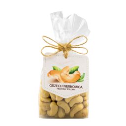 Orzechy nerkowca w foliowej saszetce z kokardą i bilecikiem