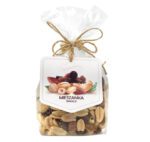 Mieszanka studencka w foliowym opakowaniu z bilecikiem i jutową kokardą