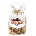 Mieszanka studencka w foliowym opakowaniu z bilecikiem i jutową kokardą