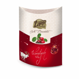 Żurawina w czekoladzie deserowej w opakowaniu typu łódeczka ze świąteczną owijką