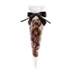 Migdały w czekoladzie mlecznej w foliowym rożku z kokardą