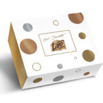 Bombonierka biała ze złotymi i srebrnymi akcentami