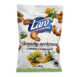 Orzechy nerkowca w karmelu z miodem i rozmarynem w białym opakowaniu z symbolicznym zdjęciem zawartości