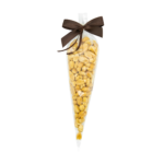 Orzeszki ziemne prażone solone w foliowym rożku z kokardą