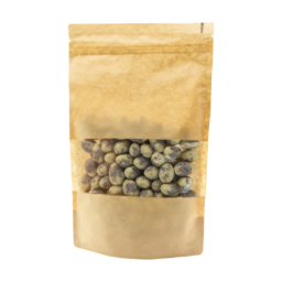 Migdały w czekoladzie białej z płatkami kwiatów w opakowaniu strunowym z okienkiem