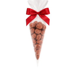 Maliny liofilizowane w czekoladzie mlecznej pudrowane maliną