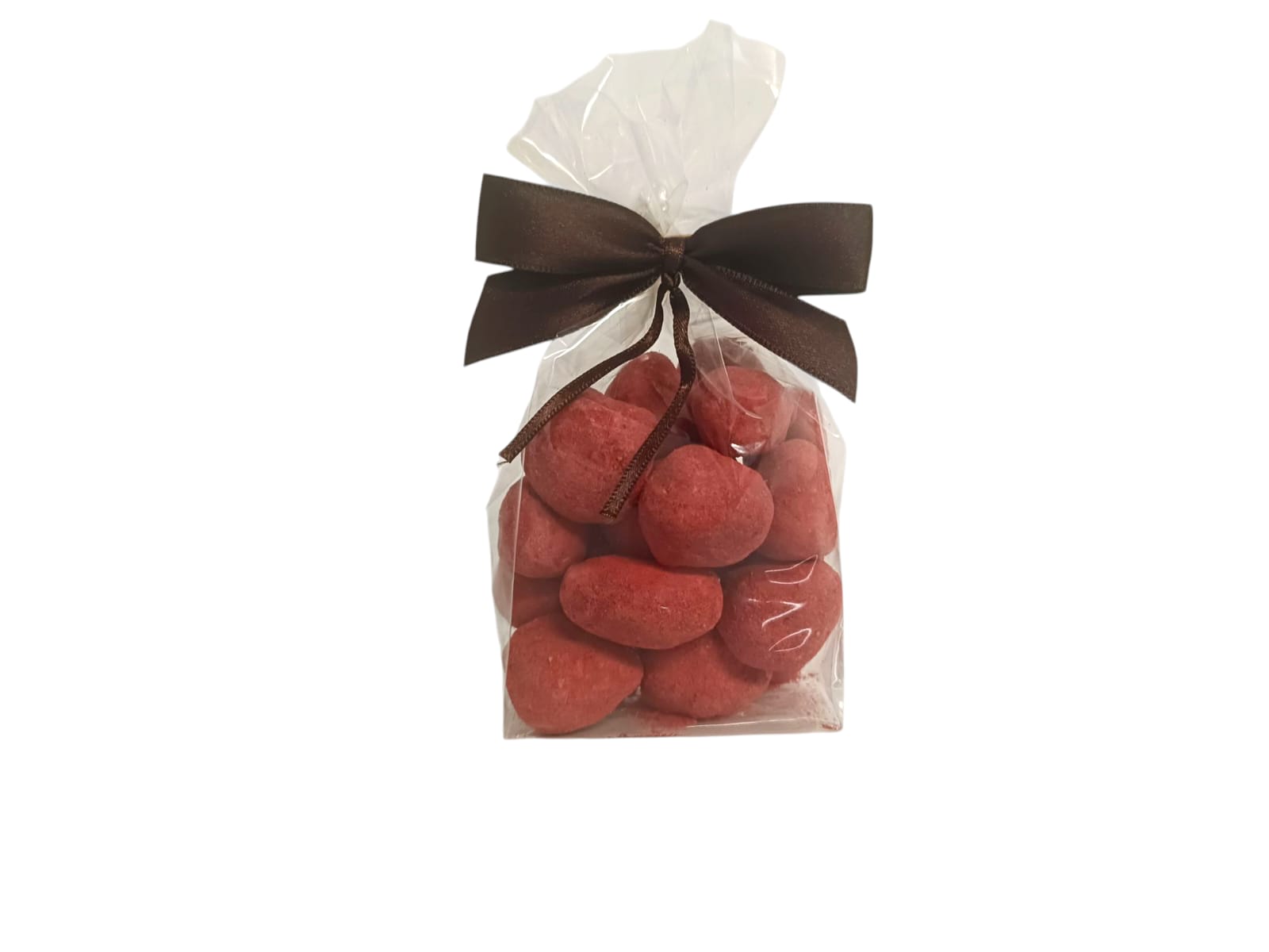 truskawki-liofilizowane-czekolada-biala-pudrowane-truskawka Truskawki liofilizowane w czekoladzie białej pudrowane truskawką w foliowej saszetce z kokardą i ze świątecznym bilecikiem