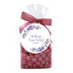 Jagody liofilizowane w czekoladzie białej w pudrze z czarnej porzeczki liofilizowanej