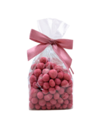 Jagody liofilizowane w czekoladzie białej w pudrze z czarnej porzeczki liofilizowanej