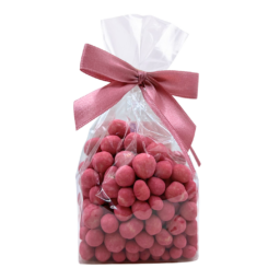 Jagody liofilizowane w czekoladzie białej w pudrze z czarnej porzeczki liofilizowanej