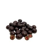 Maliny liofilizowane w czekoladzie deserowej w opakowaniu strunowym z okienkiem