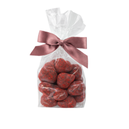 maliny liofilizowane w czekoladzie deserowej pudrowane maliną