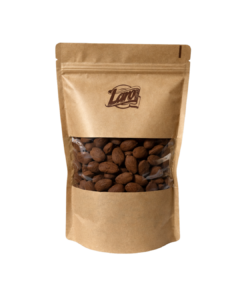 Migdały w czekoladzie mlecznej pudrowane kakao i złotem jadalnym