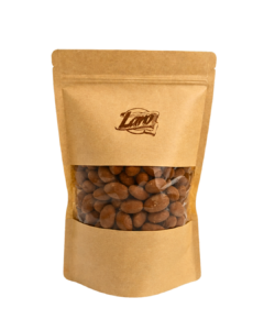 Migdaly w czekoladzie o smaku marcepanowym pudrowane kawa i kakao